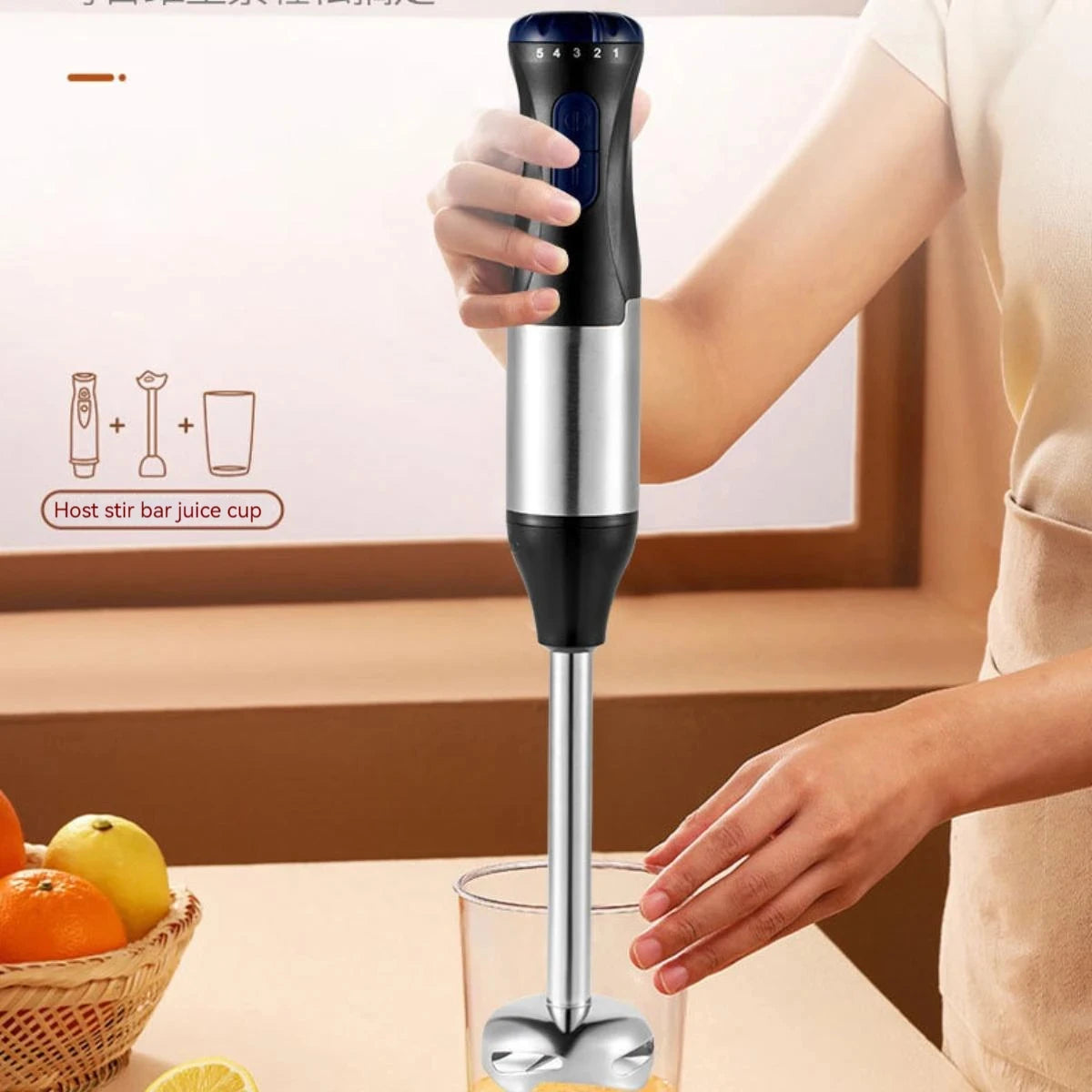 OWJHE 1000W 4in1 Electric Hand Blender,stainless steel blade hand blender, meat and vegetable,egg juicer set Baby Food Processor