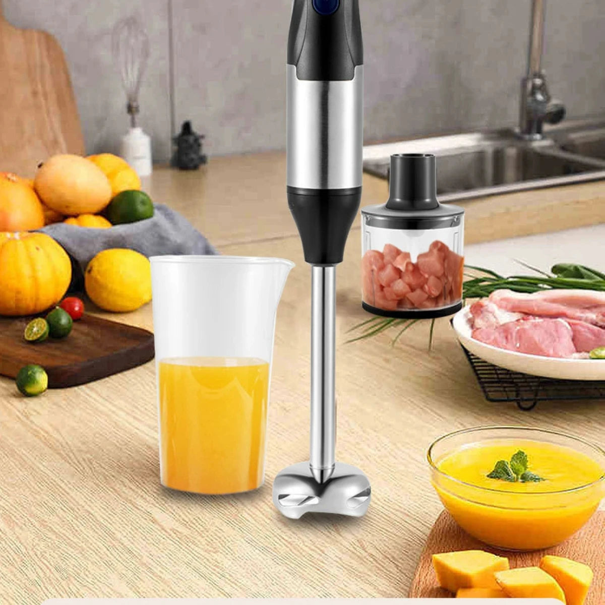 OWJHE 1000W 4in1 Electric Hand Blender,stainless steel blade hand blender, meat and vegetable,egg juicer set Baby Food Processor