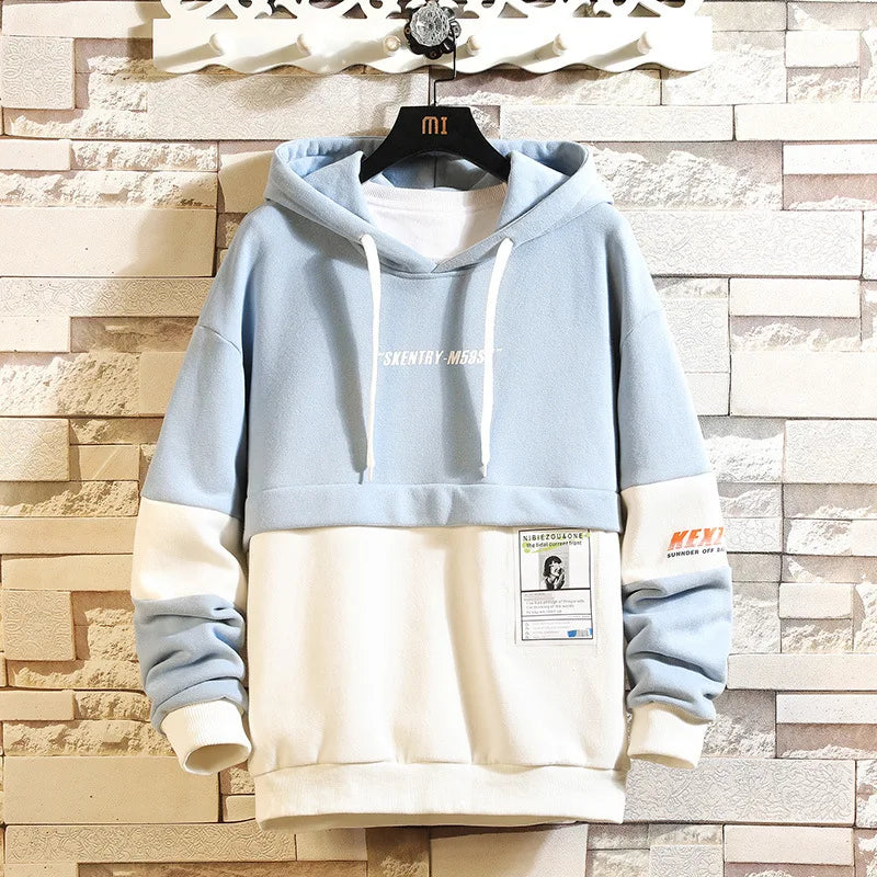 YiXin Patchwork Hoodie for Men Winter Autumn Men Oversized Hoodie Plus Size Sports Fashion Hoodies Men Custom Logo