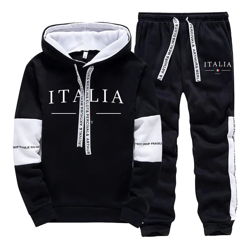 Casual Men's 2026 Spring Hot Sales Hooded Tracksuit Outdoor Daily Sports Single Sweatshirts And Sweatpants Comfort Print Quality