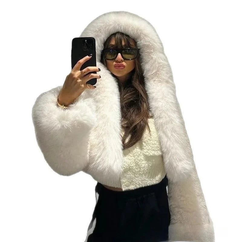 Shpmishal  Autumn and Winter Fashion New Warm Jacket New Hooded Solid Color Loose Casual Coat Female Clothes