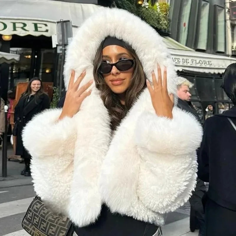 Shpmishal  Autumn and Winter Fashion New Warm Jacket New Hooded Solid Color Loose Casual Coat Female Clothes