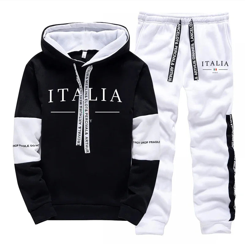 Casual Men's 2026 Spring Hot Sales Hooded Tracksuit Outdoor Daily Sports Single Sweatshirts And Sweatpants Comfort Print Quality