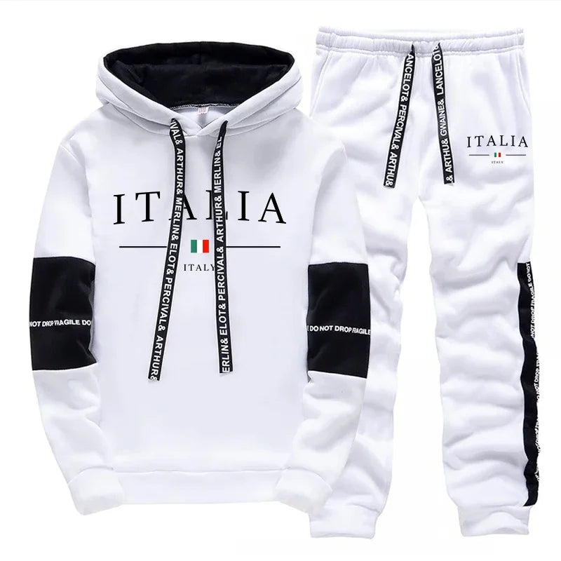 Casual Men's 2026 Spring Hot Sales Hooded Tracksuit Outdoor Daily Sports Single Sweatshirts And Sweatpants Comfort Print Quality